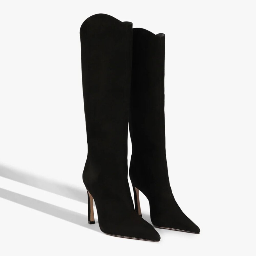 Schutz Maryana Sculpt Boots in Black Suede US5